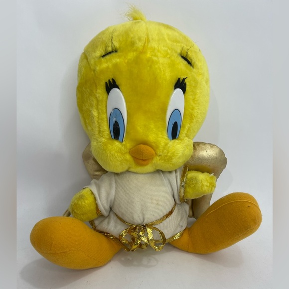 Vintage 1998 90s Looney Tunes ANGEL TWEETY BIRD Plush Wings Halo ACE 17" - Picture 1 of 11